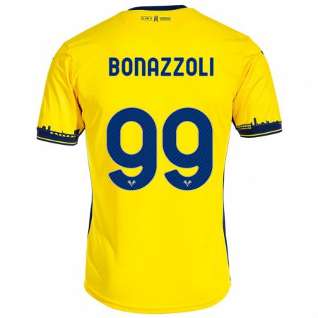 Kandiny Kinder Federico Bonazzoli #99 Gelb Auswärtstrikot Trikot 2023/24 T-Shirt Österreich