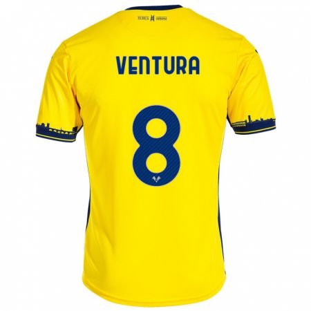 Kandiny Bambino Maglia Ciro Ventura #8 Giallo Kit Gara Away 2023/24 Maglietta