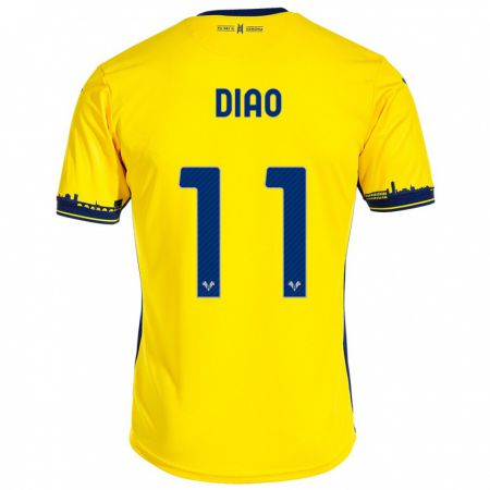 Kandiny Bambino Maglia Siren Diao #11 Giallo Kit Gara Away 2023/24 Maglietta