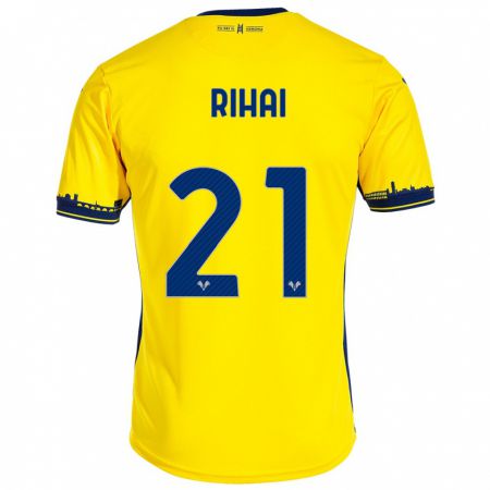 Kandiny Bambino Maglia Aiman Rihai #21 Giallo Kit Gara Away 2023/24 Maglietta