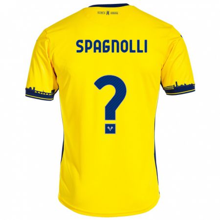 Kandiny Bambino Maglia Matteo Spagnolli #0 Giallo Kit Gara Away 2023/24 Maglietta