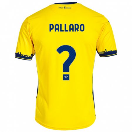 Kandiny Bambino Maglia Alessandro Pallaro #0 Giallo Kit Gara Away 2023/24 Maglietta