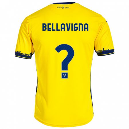 Kandiny Bambino Maglia Marco Bellavigna #0 Giallo Kit Gara Away 2023/24 Maglietta