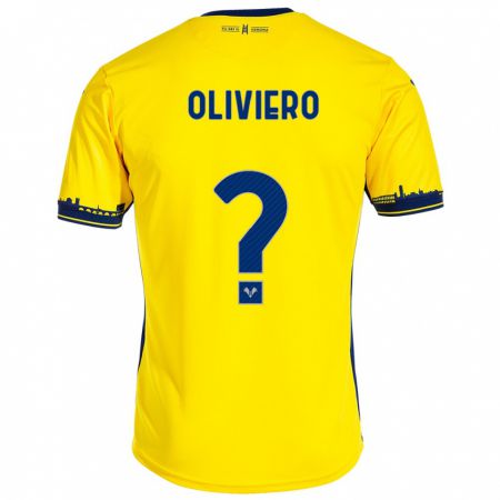 Kandiny Bambino Maglia Davide Oliviero #0 Giallo Kit Gara Away 2023/24 Maglietta