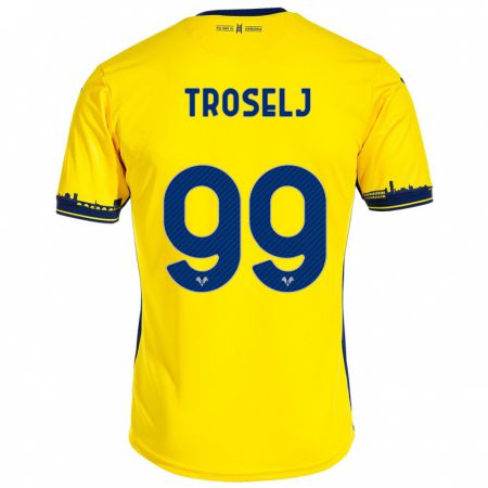 Kandiny Bambino Maglia Ethan Troselj #99 Giallo Kit Gara Away 2023/24 Maglietta