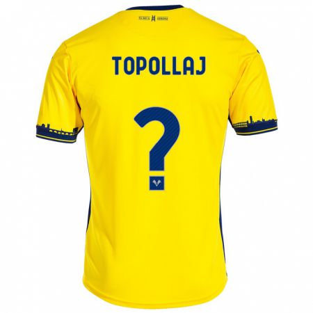 Kandiny Bambino Maglia Mark Topollaj #0 Giallo Kit Gara Away 2023/24 Maglietta