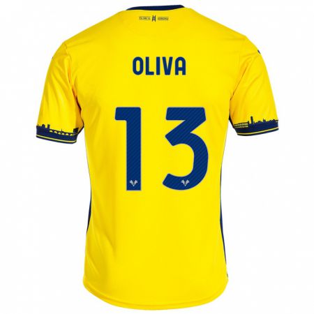 Kandiny Bambino Maglia Eleonora Oliva #13 Giallo Kit Gara Away 2023/24 Maglietta