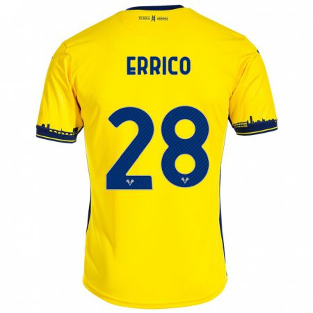 Kandiny Bambino Maglia Emma Raffaella Errico #28 Giallo Kit Gara Away 2023/24 Maglietta