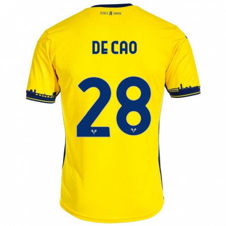 Kandiny Bambino Maglia Elena De Cao #28 Giallo Kit Gara Away 2023/24 Maglietta