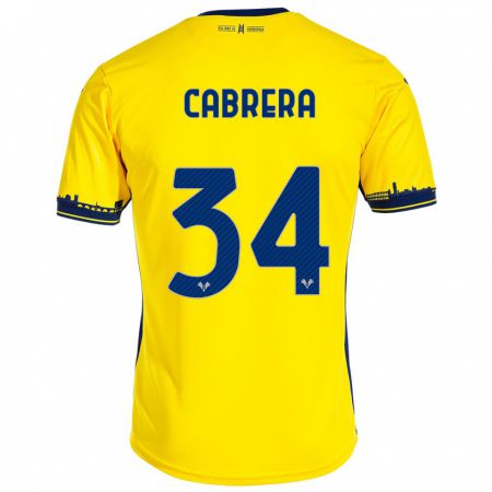 Kandiny Bambino Maglia Ilena Cabrera #34 Giallo Kit Gara Away 2023/24 Maglietta