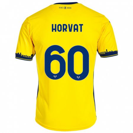 Kandiny Bambino Maglia Mihaela Horvat #60 Giallo Kit Gara Away 2023/24 Maglietta