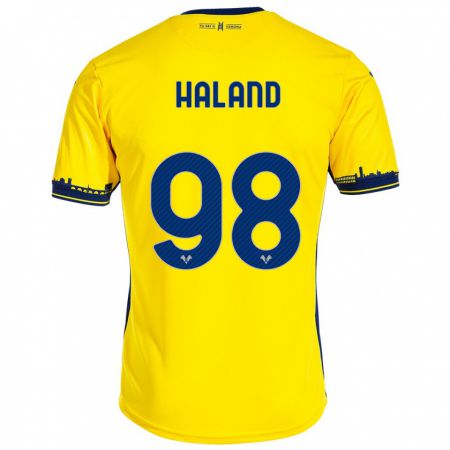 Kandiny Bambino Maglia Benedicte Iversen Håland #98 Giallo Kit Gara Away 2023/24 Maglietta