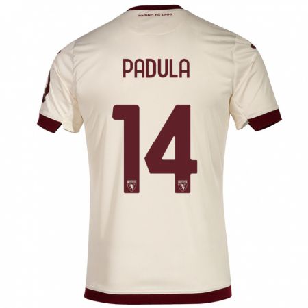 Kandiny Bambino Maglia Cristian Padula #14 Champagne Kit Gara Away 2023/24 Maglietta