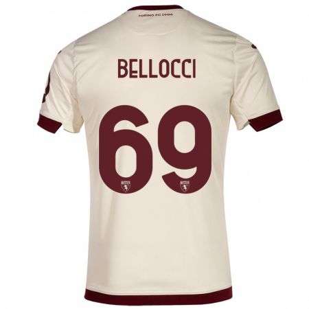 Kandiny Bambino Maglia Andrea Bellocci #69 Champagne Kit Gara Away 2023/24 Maglietta