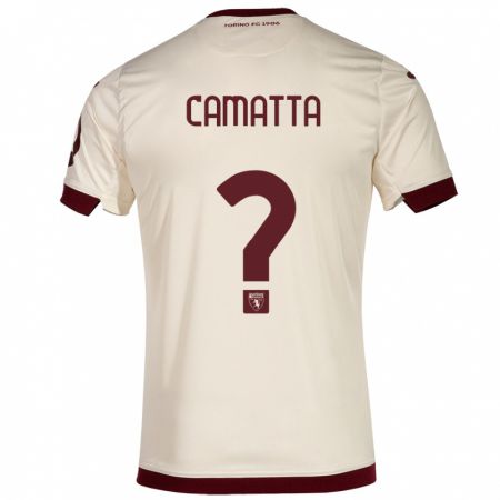 Kandiny Bambino Maglia Alessandro Camatta #0 Champagne Kit Gara Away 2023/24 Maglietta