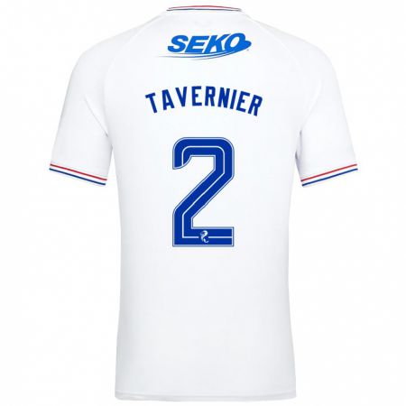 Kandiny Bambino Maglia James Tavernier #2 Bianco Kit Gara Away 2023/24 Maglietta