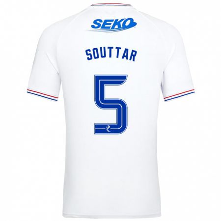 Kandiny Bambino Maglia John Souttar #5 Bianco Kit Gara Away 2023/24 Maglietta