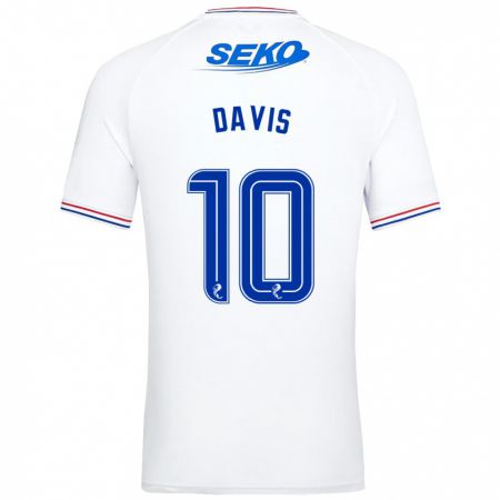 Kandiny Bambino Maglia Steven Davis #10 Bianco Kit Gara Away 2023/24 Maglietta