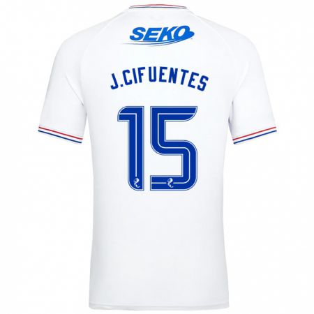 Kandiny Bambino Maglia José Cifuentes #15 Bianco Kit Gara Away 2023/24 Maglietta