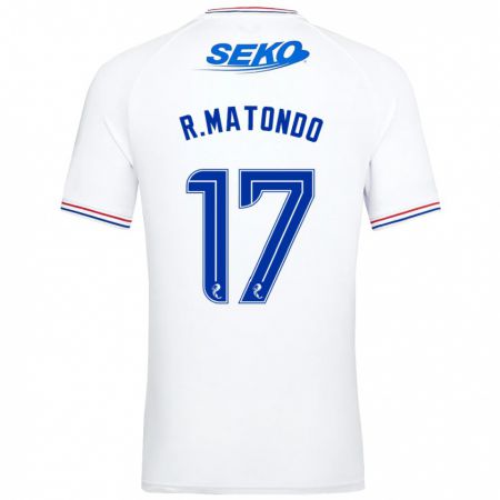 Kandiny Bambino Maglia Rabbi Matondo #17 Bianco Kit Gara Away 2023/24 Maglietta