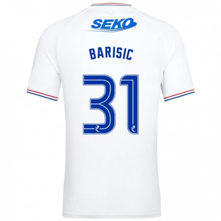 Kandiny Bambino Maglia Borna Barisic #31 Bianco Kit Gara Away 2023/24 Maglietta