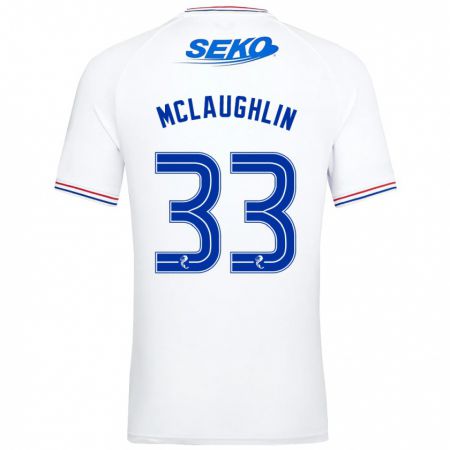 Kandiny Bambino Maglia Jon Mclaughlin #33 Bianco Kit Gara Away 2023/24 Maglietta