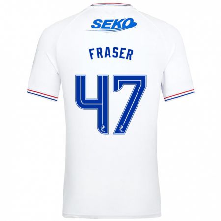 Kandiny Kinder Robbie Fraser #47 Weiß Auswärtstrikot Trikot 2023/24 T-Shirt Österreich