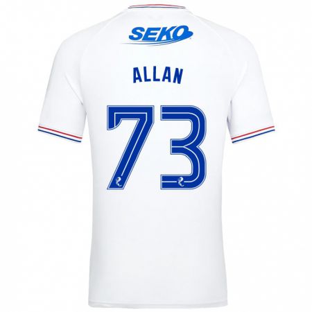 Kandiny Bambino Maglia Connor Allan #73 Bianco Kit Gara Away 2023/24 Maglietta