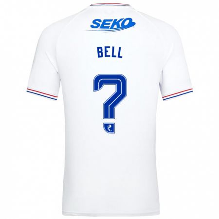 Kandiny Bambino Maglia Cameron Bell #0 Bianco Kit Gara Away 2023/24 Maglietta