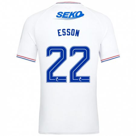 Kandiny Bambino Maglia Victoria Esson #22 Bianco Kit Gara Away 2023/24 Maglietta