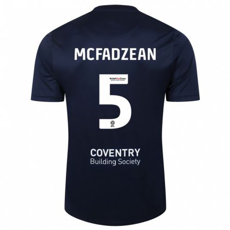 Kandiny Bambino Maglia Kyle Mcfadzean #5 Marina Rossa Kit Gara Away 2023/24 Maglietta