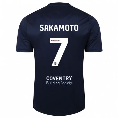 Kandiny Niño Camiseta Tatsuhiro Sakamoto #7 Rojo Azul Marino 2ª Equipación 2023/24 La Camisa