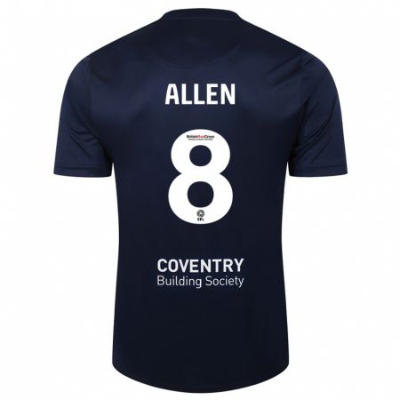 Kandiny Kinder Jamie Allen #8 Rote Marine Auswärtstrikot Trikot 2023/24 T-Shirt Österreich