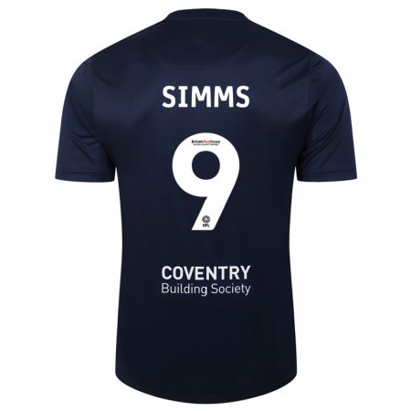 Kandiny Bambino Maglia Ellis Simms #9 Marina Rossa Kit Gara Away 2023/24 Maglietta