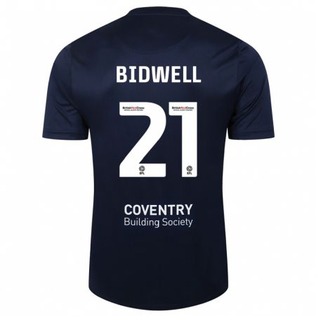 Kandiny Bambino Maglia Jake Bidwell #21 Marina Rossa Kit Gara Away 2023/24 Maglietta