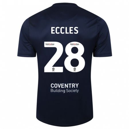 Kandiny Kinderen Josh Eccles #28 Rode Marine Uitshirt Uittenue 2023/24 T-Shirt België