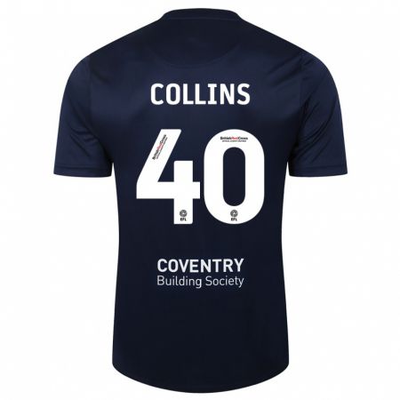 Kandiny Kinder Brad Collins #40 Rote Marine Auswärtstrikot Trikot 2023/24 T-Shirt Österreich