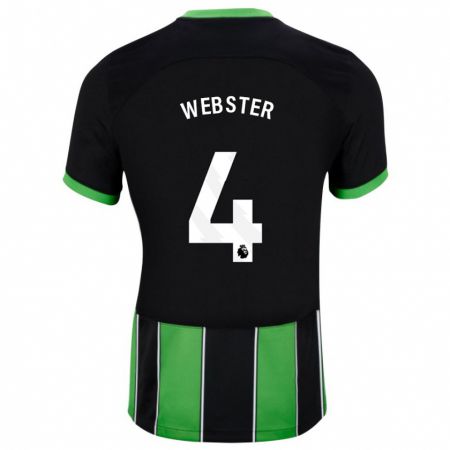 Kandiny Bambino Maglia Adam Webster #4 Nero Verde Kit Gara Away 2023/24 Maglietta