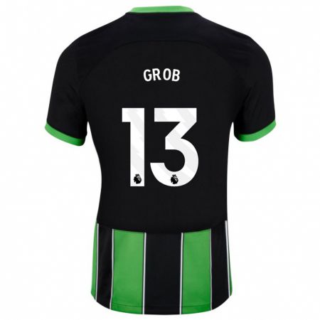 Kandiny Kinderen Pascal Groß #13 Zwart Groen Uitshirt Uittenue 2023/24 T-Shirt België