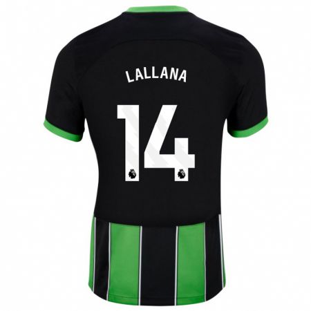 Kandiny Bambino Maglia Adam Lallana #14 Nero Verde Kit Gara Away 2023/24 Maglietta