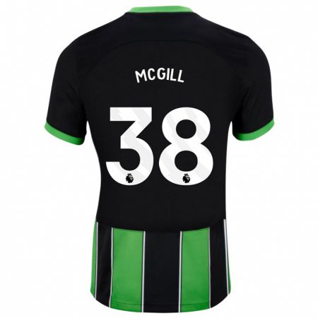 Kandiny Bambino Maglia Tom Mcgill #38 Nero Verde Kit Gara Away 2023/24 Maglietta