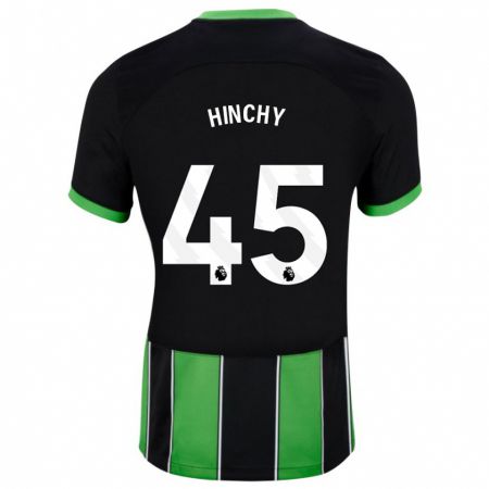 Kandiny Bambino Maglia Jack Hinchy #45 Nero Verde Kit Gara Away 2023/24 Maglietta