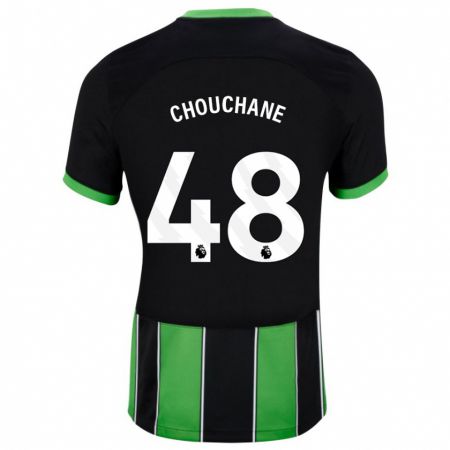 Kandiny Bambino Maglia Samy Chouchane #48 Nero Verde Kit Gara Away 2023/24 Maglietta