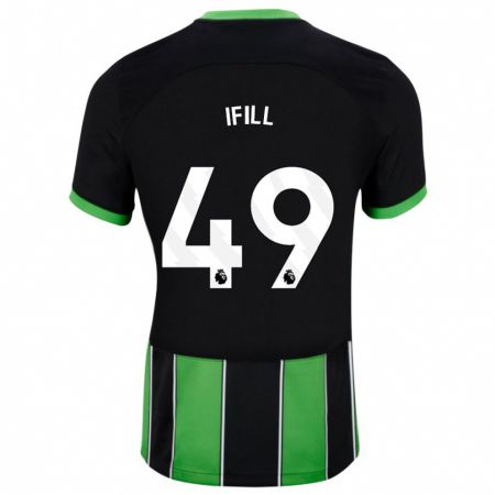 Kandiny Niño Camiseta Marcus Ifill #49 Verde Negro 2ª Equipación 2023/24 La Camisa