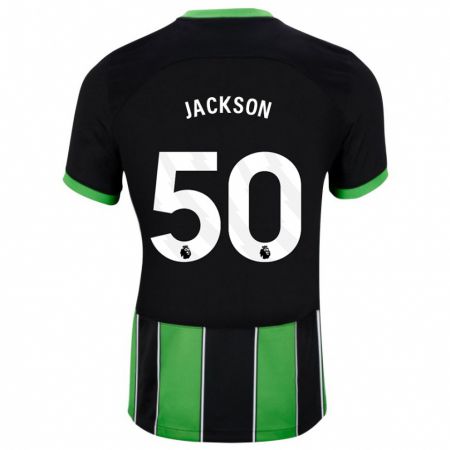 Kandiny Bambino Maglia Ben Jackson #50 Nero Verde Kit Gara Away 2023/24 Maglietta