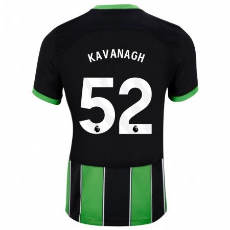 Kandiny Bambino Maglia Leigh Kavanagh #52 Nero Verde Kit Gara Away 2023/24 Maglietta