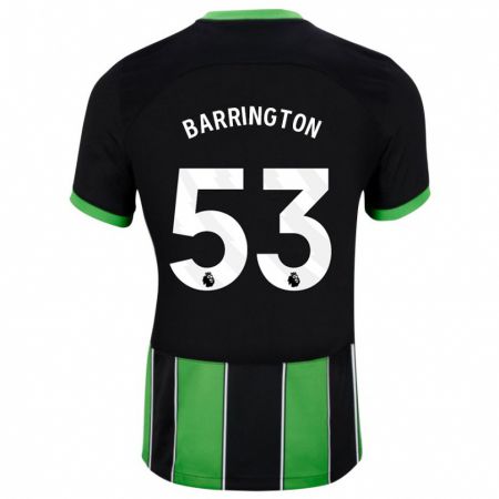 Kandiny Bambino Maglia Luca Barrington #53 Nero Verde Kit Gara Away 2023/24 Maglietta