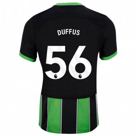 Kandiny Bambino Maglia Josh Duffus #56 Nero Verde Kit Gara Away 2023/24 Maglietta