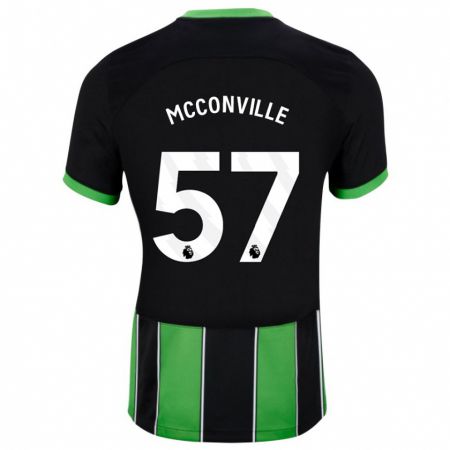 Kandiny Bambino Maglia Ruairi Mcconville #57 Nero Verde Kit Gara Away 2023/24 Maglietta