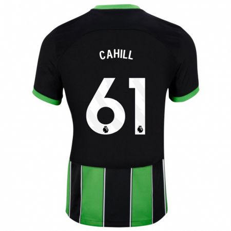 Kandiny Bambino Maglia Killian Cahill #61 Nero Verde Kit Gara Away 2023/24 Maglietta